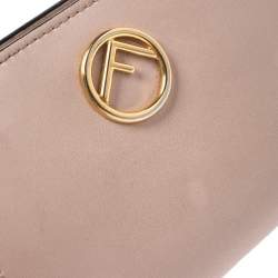 Fendi Beige Leather Bifold F Is Compact Wallet