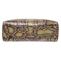 Pre Owned Fendi Tri Color Python Medium Peekaboo Top Handle Bag