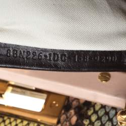 Pre Owned Fendi Tri Color Python Medium Peekaboo Top Handle Bag