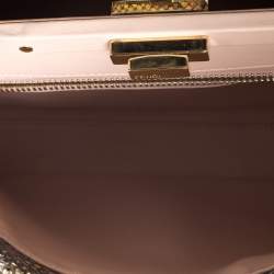 Pre Owned Fendi Tri Color Python Medium Peekaboo Top Handle Bag