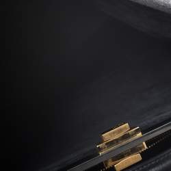 Pre Owned Fendi Grey Felt Fabric Large Peekaboo Top Handle Bag