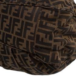 Pre Owned Fendi Tobacco Zucca Canvas Large Mia Shoulder Bag