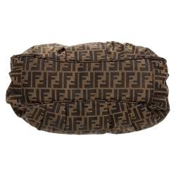 Pre Owned Fendi Tobacco Zucca Canvas Large Mia Shoulder Bag