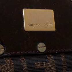 Pre Owned Fendi Tobacco Zucca Canvas Large Mia Shoulder Bag