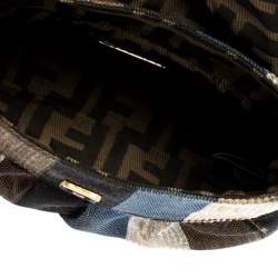 Pre Owned Fendi Multicolor Striped Canvas and Leather Limited Edition Chef Pochette Bag
