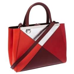 Pre Owned Fendi Multicolor Geometric Leather Mini 2Jours Tote