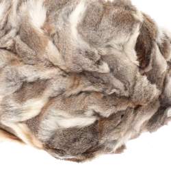 Fendi Beige Rabbit Fur and Lizard Baguette Bag