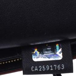 Pre Owned Fendi Brown Pequin Stripe Canvas and Leather Flap Continental Wallet