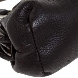 Pre Owned Fendi Dark Brown Leather Selleria Frame Satchel