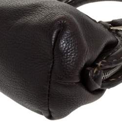 Pre Owned Fendi Dark Brown Leather Selleria Frame Satchel