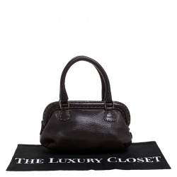 Pre Owned Fendi Dark Brown Leather Selleria Frame Satchel