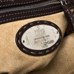 Pre Owned Fendi Dark Brown Leather Selleria Frame Satchel