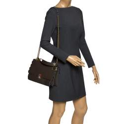 Pre Owned Fendi Brown Leather Small Kan I Shoulder Bag