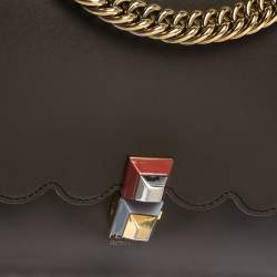 Pre Owned Fendi Brown Leather Small Kan I Shoulder Bag