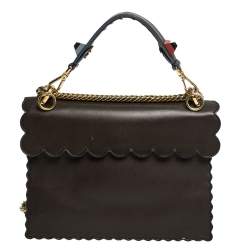 Pre Owned Fendi Brown Leather Small Kan I Shoulder Bag