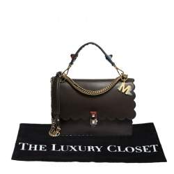 Pre Owned Fendi Brown Leather Small Kan I Shoulder Bag