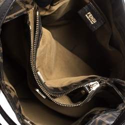 Pre Owned Fendi Tobacco Zucca Canvas and Leather Chef Tote