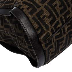 Pre Owned Fendi Tobacco Zucca Canvas and Leather Chef Tote