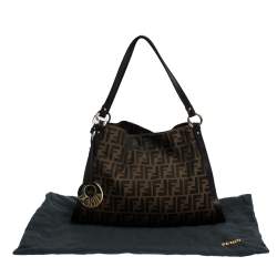 Pre Owned Fendi Tobacco Zucca Canvas and Leather Chef Tote