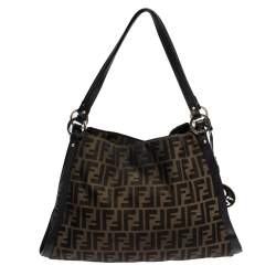 Pre Owned Fendi Tobacco Zucca Canvas and Leather Chef Tote