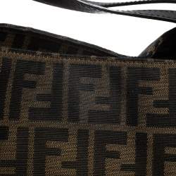 Pre Owned Fendi Tobacco Zucca Canvas and Leather Chef Tote