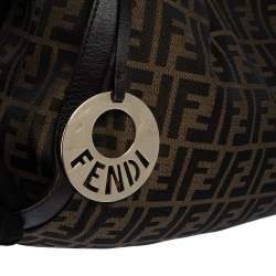 Pre Owned Fendi Tobacco Zucca Canvas and Leather Chef Tote