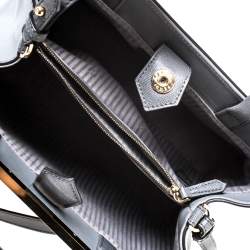 Pre Owned Fendi Grey Two Tone Leather Mini 2Jours Tote