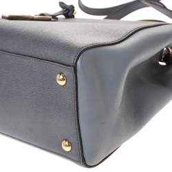 Pre Owned Fendi Grey Two Tone Leather Mini 2Jours Tote