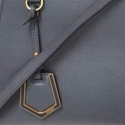 Pre Owned Fendi Grey Two Tone Leather Mini 2Jours Tote