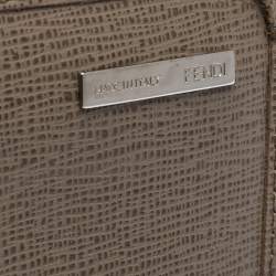 Pre Owned Fendi Beige Leather Flap Continental Wallet