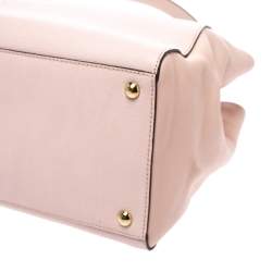 Pre Owned Fendi Light Pink Leather Medium 2Jours Tote