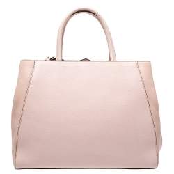 Pre Owned Fendi Light Pink Leather Medium 2Jours Tote