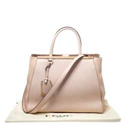 Pre Owned Fendi Light Pink Leather Medium 2Jours Tote