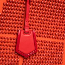 Pre Owned Fendi Orange Studded Neoprene and Leather Medium 2Jours Tote