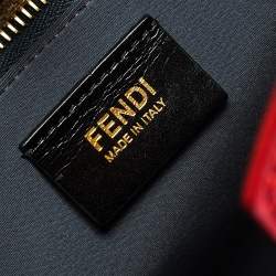 Pre Owned Fendi Orange Studded Neoprene and Leather Medium 2Jours Tote