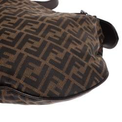 Pre Owned Fendi Tobacco Zucca Canvas and Leather Oyster Hobo