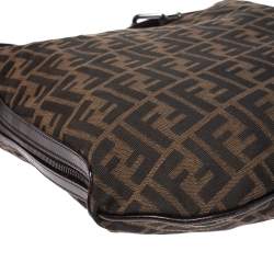 Pre Owned Fendi Tobacco Zucca Canvas and Leather Oyster Hobo