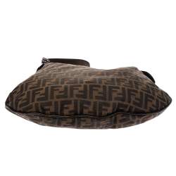 Pre Owned Fendi Tobacco Zucca Canvas and Leather Oyster Hobo