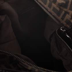 Pre Owned Fendi Tobacco Zucca Canvas and Leather Oyster Hobo