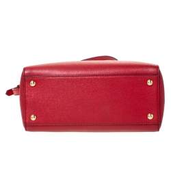 Pre Owned Fendi Red Leather Mini 2Jours Tote 
