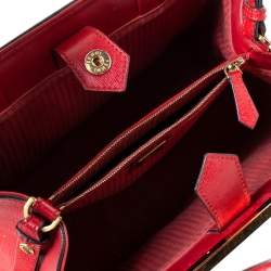 Pre Owned Fendi Red Leather Mini 2Jours Tote 