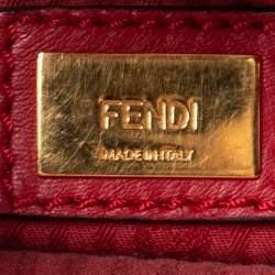 Pre Owned Fendi Red Leather Mini 2Jours Tote 