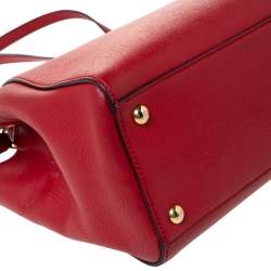 Pre Owned Fendi Red Leather Mini 2Jours Tote 