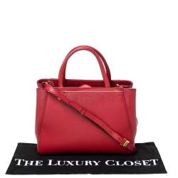 Pre Owned Fendi Red Leather Mini 2Jours Tote 