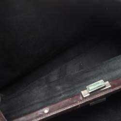 Pre Owned Fendi Black Leather with Suede/Beads and Python Lining Large Peekaboo Top Handle Bag