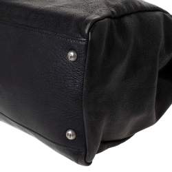 Pre Owned Fendi Black Leather with Suede/Beads and Python Lining Large Peekaboo Top Handle Bag