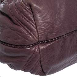 Pre Owned Fendi Purple Leather Mini Spy Hobo