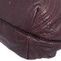 Pre Owned Fendi Purple Leather Mini Spy Hobo