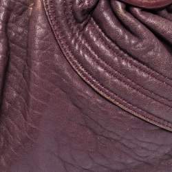 Pre Owned Fendi Purple Leather Mini Spy Hobo