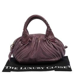 Pre Owned Fendi Purple Leather Mini Spy Hobo